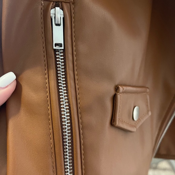 Nine West Tan Leather Jacket - Picture 6 of 6